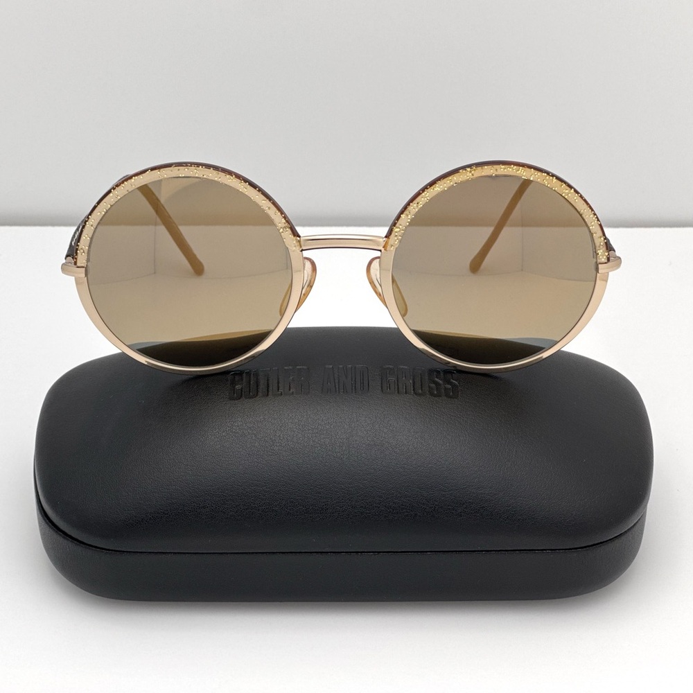 Cutler & Gross Round Mirrored Sunglasses | Champagne Gold